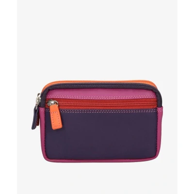 Afbeelding van Mywalit Small Leather Double Zip Purse Portemonnee Sangria Multi
