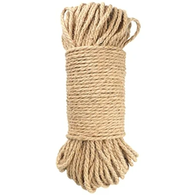 Afbeelding van KINGLAKE 5Mm Hennep Touw, 20m Dikke Tuin Jute Touw String 3 Ply Art Craft Voor Gift Verpakking Bundelen