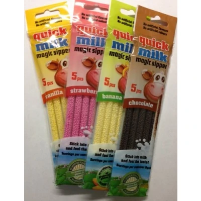 Afbeelding van Quick Milk Magische rietjes in 4 smaken, 20 stuks