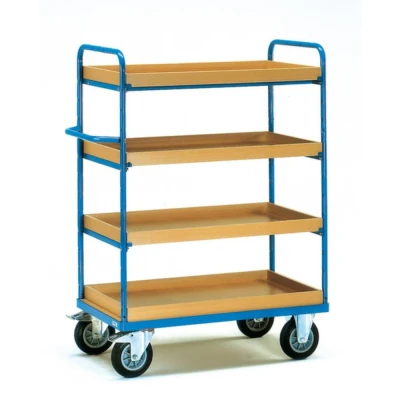 Afbeelding van Fetra 8220 Etagewagen Staal Poedercoating Laadvermogen (max.): 400 kg Stralend blauw (RAL 5007)