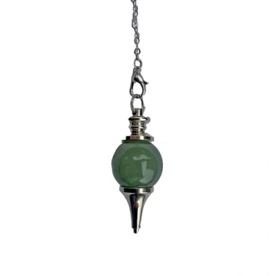 Afbeelding van Edelsteen slinger van kristal, bolvormig, vintage, voor radiasthesie, chakra Reiki, waarzeggerij, meditatie, Wicca (aventurijn, groen)