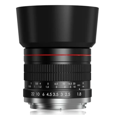 Afbeelding van Lightdow 85 mm F1.8 portretlens, 85F18 handmatige focus full frame lens, middenklasse lens compatibel met Sony E Mount A7, ZV E10, A6000 en NEX serie spiegelloze camera zwart
