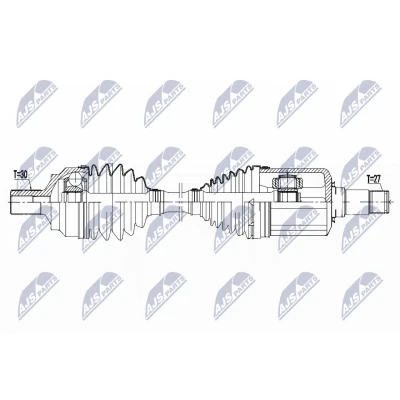 Afbeelding van NTY NPW ME 098 Aandrijfas Vooras rechts 551mm Automatische versnellingsbak