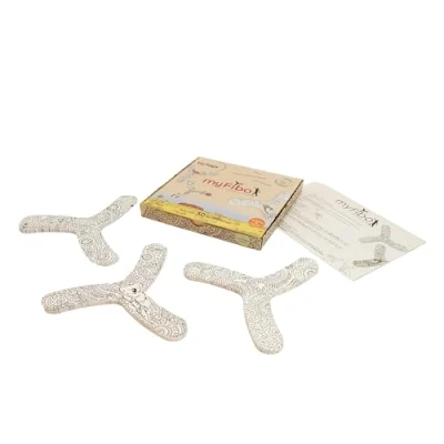 Afbeelding van myfibo My First Boomerang: creatieve set van 4 om te beschilderen en spelen Perfect voor kinderen leren boemergooien Bevordert motoriek creativiteit