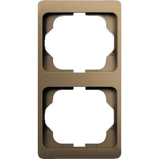Afbeelding van Abb busch jaeger alpha exclusive 2 voudig afdekraam ook voor wandgoot montage vert klem mat brons metaal geanodiseerd ip20 2cka001754a4384