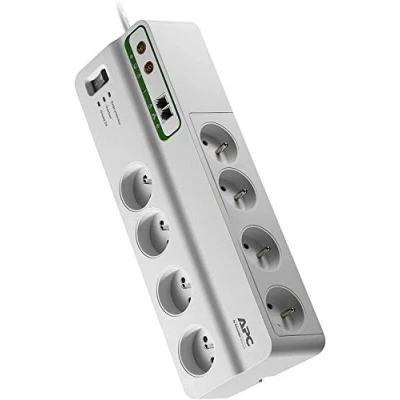 Afbeelding van APC PMF83VT FR 8AC uitgangen 230 V 3 m wit spanningsbeveiliging (2690 J, 8 AC uitgangen, type E (FR), 2300 W, 48000 A, m)