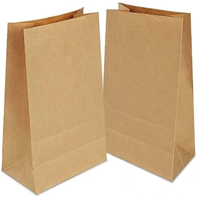 Afbeelding van Krafttas, kraftpapieren zak, 100 stuks, 12 x 7 21,5 cm, kraftpapier, cadeautas, papieren zak voor Kerstmis, feest, verjaardag, bruiloft