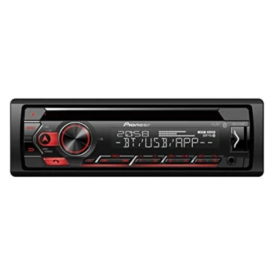 Afbeelding van Pioneer DEH S420BT Autoradio Enkel din Rood CD Tuner USB Bluetooth 4 x 50 W