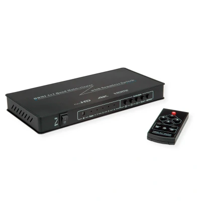 Afbeelding van Roline HDMI 4x1 QUAD Multi Viewer schakelaar, Schakeldoos
