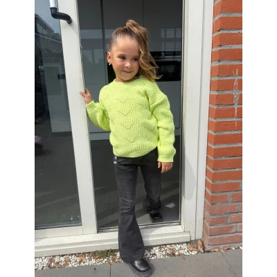 Afbeelding van Meisjes Flared Broek Met Bloemetjesprint Wit (Maat 80)