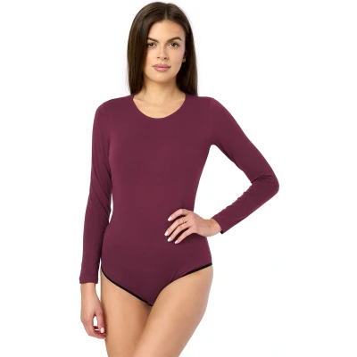Afbeelding van Merry Style Dames Body Bodysuit Lange Mouwen Katoen MS MS10 BD114 Wijn Rood M