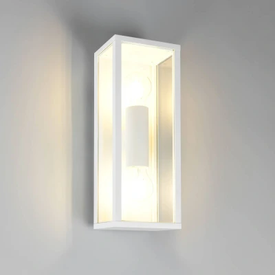 Afbeelding van Trio Lighting Buitenwandlamp Garonne, wit mat, gegoten aluminium, E27