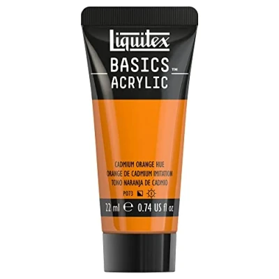 Afbeelding van Liquitex 8870448​ Basics acrylverf Cadmium Orange Hue, 22 ml tube, lichtecht, waterbestendig, voor het schilderen en decoreren van hout, metaal, keramiek, kunststof, canvas