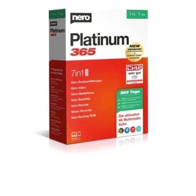 Afbeelding van Nero Platinum 365 Videobewerking Back up Media Beheren &amp; Afspelen 8K Foto&#039;s Muziek PC Tuning Windows 11 / 10 8 7
