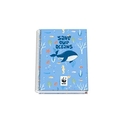 Afbeelding van Dohe Notitieboek A5 (gevoerd deksel binnen 5 mm) WWF Save our Oceans