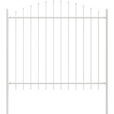 Afbeelding van vidaXL Hek Panelen met Spike Boog Wit Metaal 100 125 cm Lengte