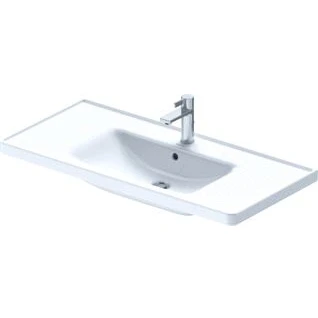 Afbeelding van Duravit D Neo wastafel 100.5x48x17cm 1 kraangat rechthoek Keramiek Wit