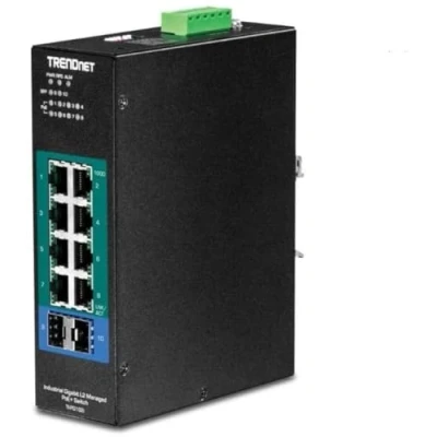 Afbeelding van 10 PORT INDUSTRIAL GIGABIT L2 MNGD POE+DIN RAIL SWITCH 24 57V