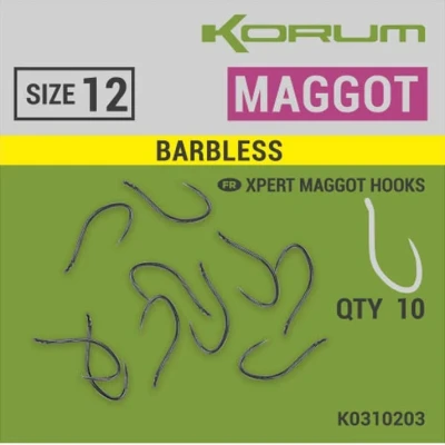Afbeelding van Korum Xpert Maggot Barbless Haak Zonder Weerhaak 12