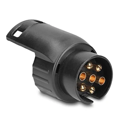 Afbeelding van Navaris trailer plug adapter 12V 7 pins naar 13 Connector voor caravans en aanhangers Trekhaak aansluiting Zwart