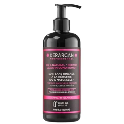Afbeelding van Kerargan Dagelijkse Ultra Herstellende Leave in Behandeling met Keratine voor Gestresst Haar Bescherming en Glans Aloë Vera, Arganolie Zonder Sulfaat, GMO, Minerale Olie 350ml