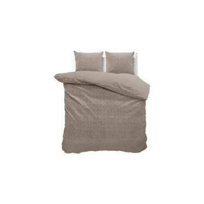 Afbeelding van Dekbedovertrek 1 Persoons 140x200 Sleeptime Velvet Taupe Inclusief Kussensloop