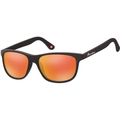 Afbeelding van Zonnebril Montana met Revo rood glas mat zwart