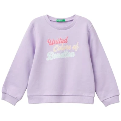 Afbeelding van United Colors of Benetton Sweatshirt zonder capuchon voor meisjes en jongens, Paars, 1 jaar