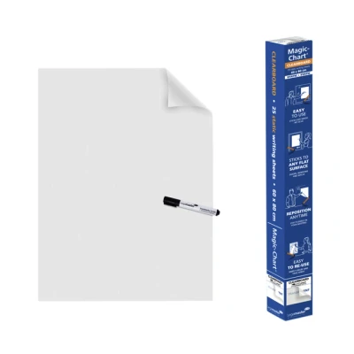 Afbeelding van Legamaster Magic Chart Clearboard Folie 60x80cm Transparant 25 vel