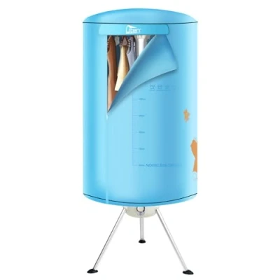 Afbeelding van Uten Droogdroger, elektrisch, draagbaar, kledingkast, warmluchtdroger, design, inklapbaar, 1000 W, hemelsblauw