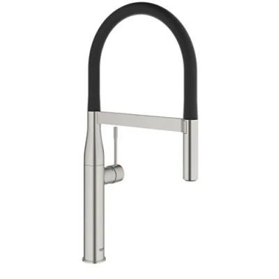 Afbeelding van Grohe Essence New keukenkraan met uittrekbare kraanuitloop Supersteel zwart