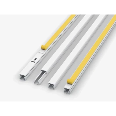 Afbeelding van 1 m kabelgoot, wit, zelfklevend, 1,5 x 100 cm / m, wandkabelgoot, elektrische installatie, halfronde kabelgeleiders, kabelafdekking, kabelgoot