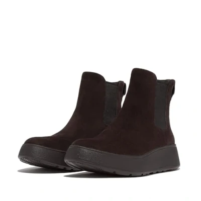 Afbeelding van Fitflop Vrouwen F Mode Suede Flatform Chelsea Boots, Chocolade Bruin, 39 EU