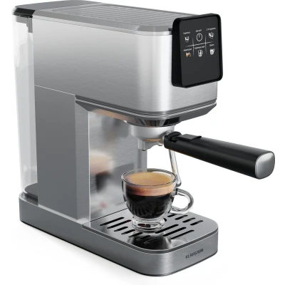 Afbeelding van Klarstein Steelpresso Touch Slim Portafilterapparaat 20 Bar 1350 W 1.2 Liter Waterreservoir Stoompijpje Roestvrij Staal Compact Zilver