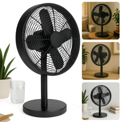 Afbeelding van Cheqo Tafelventilator Zwart Ventilator 30cm Tafel Oscillerende Functie 3 Snelheden