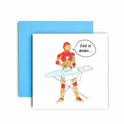 Afbeelding van Huxters Verjaardagskaarten voor mannen Iron Man Ironing Happy Birthday kaart verjaardag verjaardagskaart broer, oom opa grappige