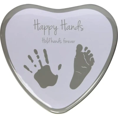 Afbeelding van Happy Hands 2D Heart Shape Hand/Voet afdruk Hartvorming blikje Zilver