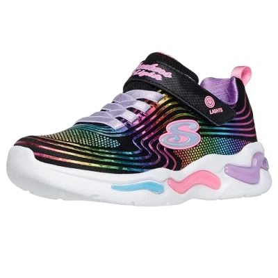 Afbeelding van Skechers WAVY Beams Sneakers laag black/multicoloured voor kinderen, Maat: 27, Black/multi coloured Textiel/ synthetisch