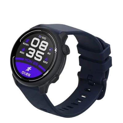 Afbeelding van kwmobile Sporthorloge bandje geschikt voor COROS PACE 2 / APEX (42mm) horlogeband Siliconen smartwatch band met carbon print in donkerblauw