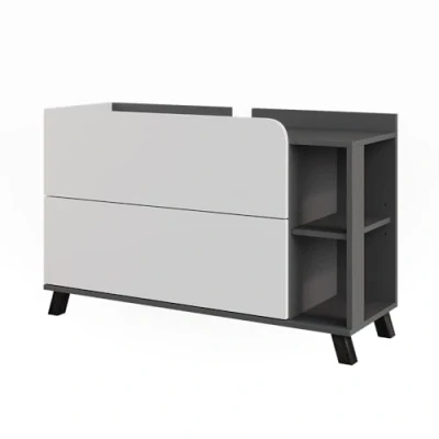 Afbeelding van Vicco KarenWastafelonderkast 100 x 65 cm met 2 deuren en laden Antraciet/wit