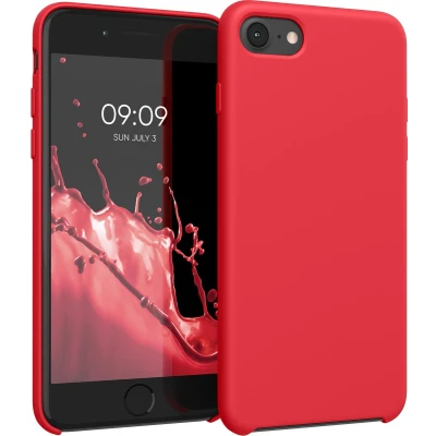 Afbeelding van kwmobile telefoonhoesje geschikt voor Apple iPhone SE (2022) / (2020) 8 7 Hoesje met siliconen coating Smartphone case in awesome pink