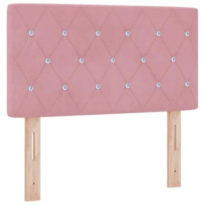 Afbeelding van vidaXL Hoofdbord Kristalknop Gevoegd Roze 80 cm Fluweel