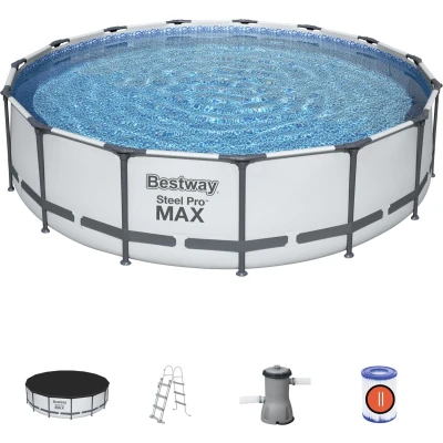 Afbeelding van Zwembad Bestway Steel Pro Max Set Rond Grijs (457 x 457 107 cm)