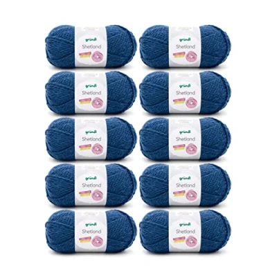 Afbeelding van Gründl Shetland wol (modieus en zacht breigaren van 80% polyacryl 20% wol, 100 g/170 m, naalddikte: 7 8, 10 x g), blauw