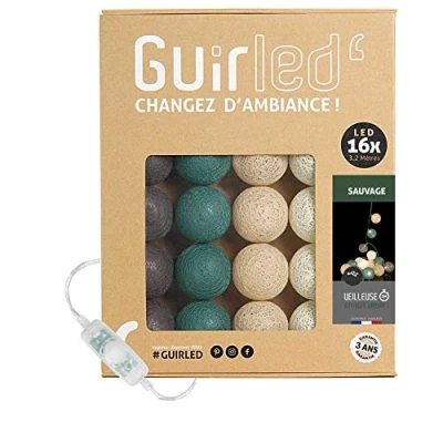 Afbeelding van Lichterkette Baumwollkugeln USB Doppel Ladegerät 2 A inklusive, 3 Intensitäten, 16 Kugeln Sauvage