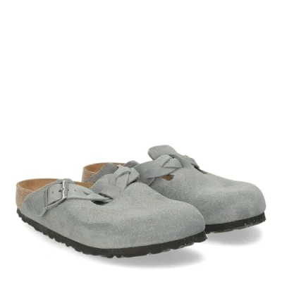 Afbeelding van Birkenstock Boston Braided Suede Leather Basalt Gray Narrow
