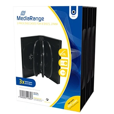 Afbeelding van MediaRange DVD doosje voor 8 schijven, 27 mm, zwart, 3 stuks
