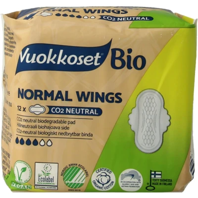 Afbeelding van Vuokkoset Maandverband normal wings 12 stuks
