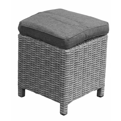 Afbeelding van 4 Seizoenen Tuinmeubelen Hocker Dublin 40x40cm Met kussen Wicker