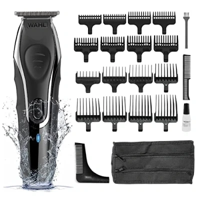 Afbeelding van WAHL Aqua Blade stoppel en baardtrimmer, baardvorming, oplaadbaar, verzorgingsset voor mannen, volledig wasbaar, geschikt nat/droog gebruik, baardverzorging, zwart
